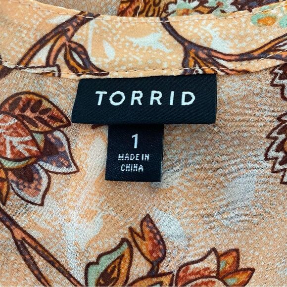 TORRID Top Hi Lo Lexie Babydoll Floral Flowy Size 1 - Picture 5 of 12